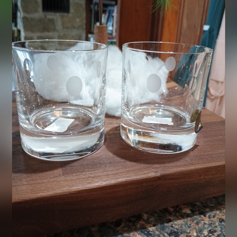 New Pair of Da Vinci Crystal Apuania Design Old Fashion Glasses